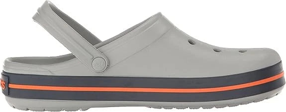 CROCS UNISEX ADULT CROCBAND CLOG - SIZE: MEN 6 WOMEN 8 - LIGHT GRAY/NAVY