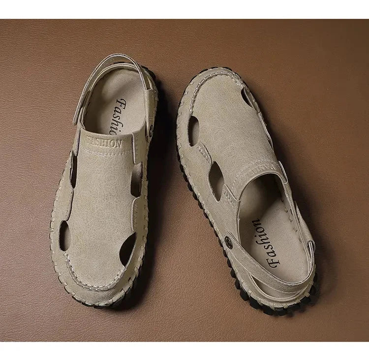 38-48 Mens Closed Round Toe Slingback Sandals Slippers Beach Holiday 2 Ways Wear