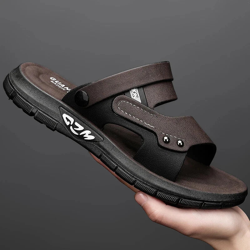 Men Lightweight Beach Sandals Summer Slippers Slip On Flats Slides Casual Shoes