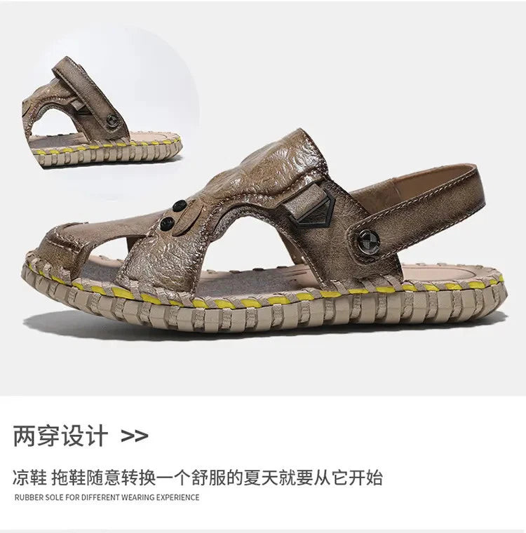 Mens Closed Round Toe Hollow Out Slingbacks Sandals Slippers Beach Holiday Shoes