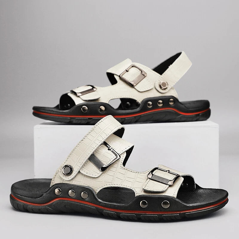 Men Summer Beach Sandals Outdoor Water Shoes Buckle Strap Casual Slippers Slide