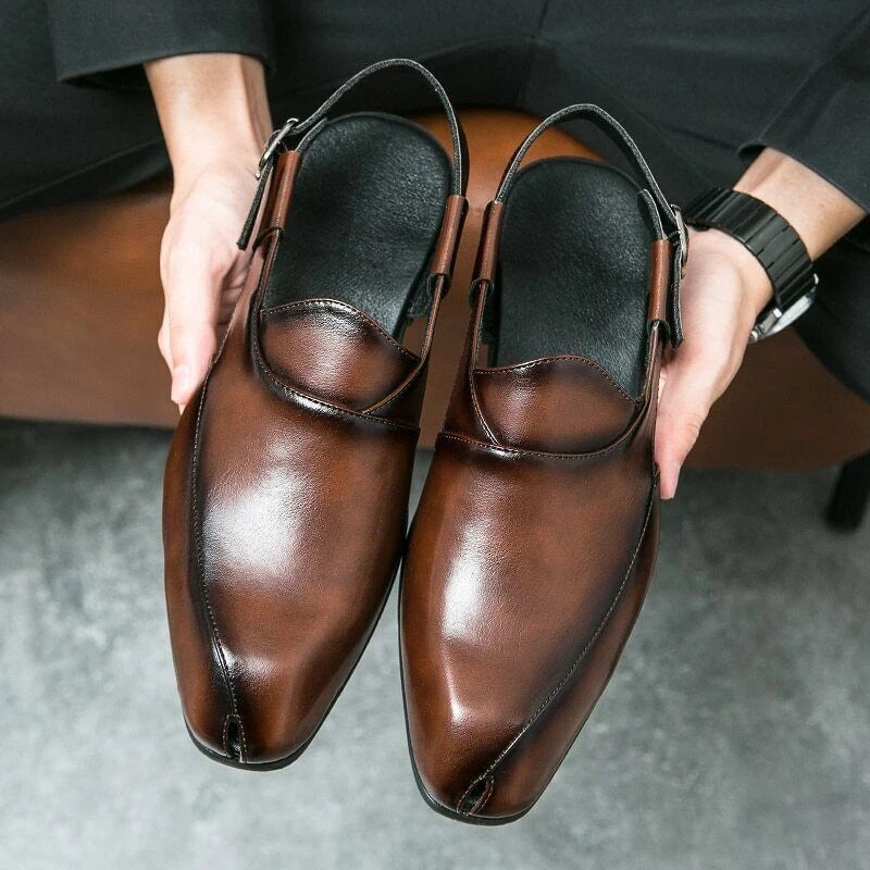 Men's Sandals Anti-collision Driving Shoes Handmade Beach Retro Sandals Slippers