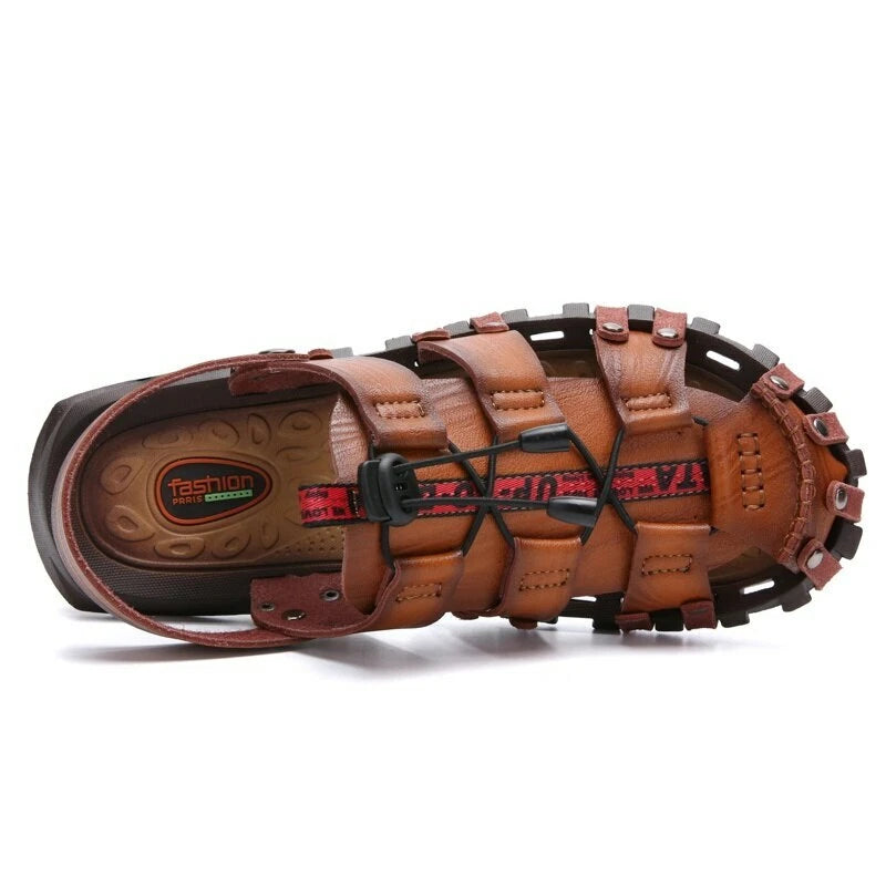 Genuine Leather Summer Sandals Men's Beach Wading Shoes Outdoor Casual Sandals
