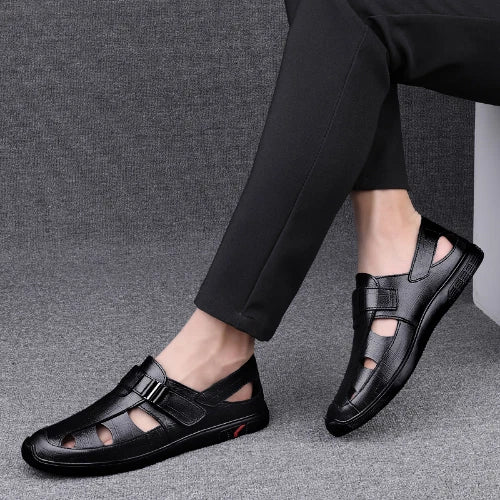 Men's Leather Sandals Beach Shoes Sports Leisure Sandals Outdoor Men's Slippers