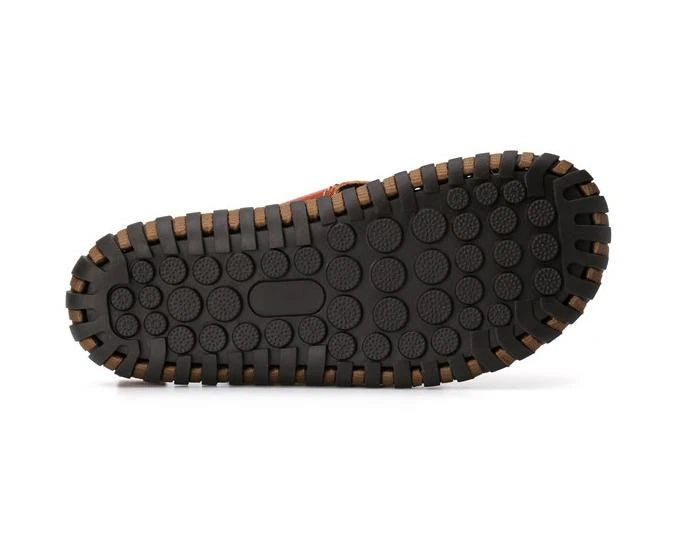 Men's Flip Flops Genuine Leather Slippers Men Beach Sandals Shoes
