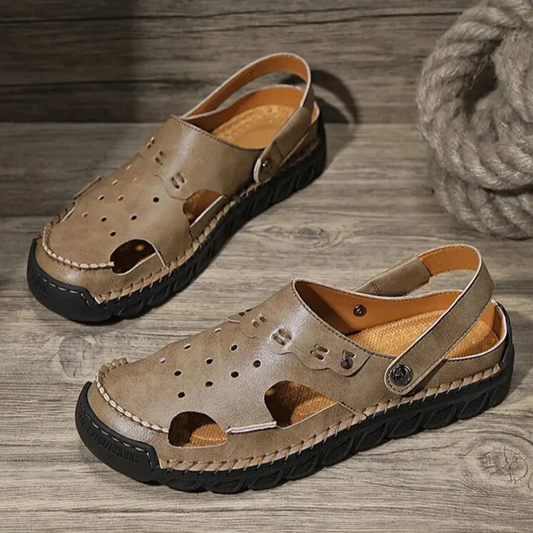 38-48 Plus Size Mens Closed Toe Hollow Out Slingback Sandals Beach Slipper Shoes