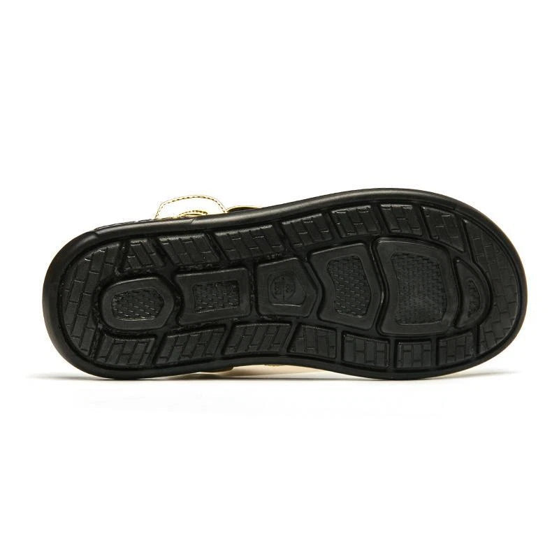 Roman Men's Flats Sandals Open Toe Fashion Summer Gold Slippers Beach Shoes Hot