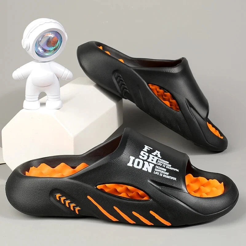 Summer Men Massage Slippers Indoor Outdoor Sandals Big Size 38-47 Beach Slippers