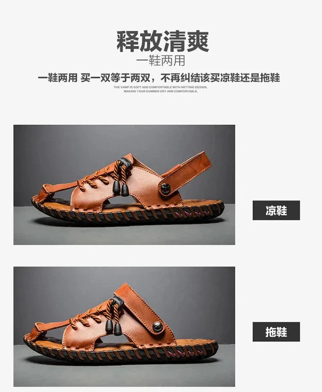 38-47 Mens Closed Round Toe Slingback Sandals Slippers Beach Holiday Summer Flat