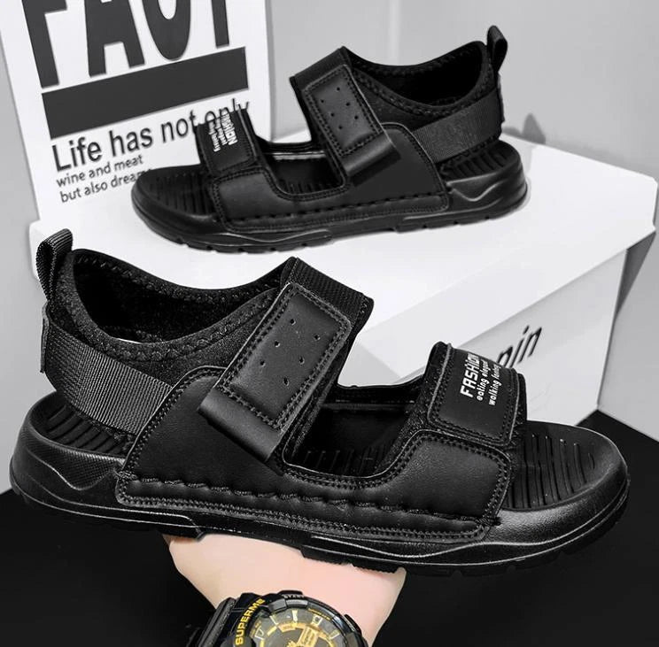 Men Summer Peep Toe Buckle Slipper Open Back Slip On Sandal Beach Outdoor Hiking