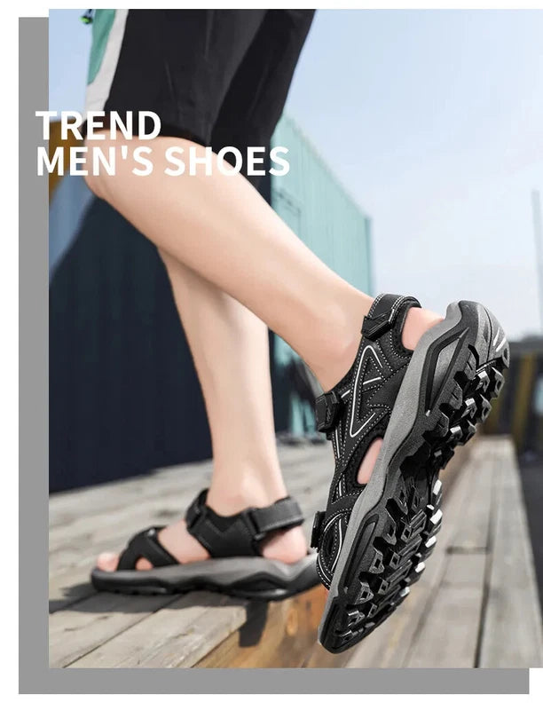 Summer Men's Sandals Outdoor Beach Platform Wading Shoes Soft Non-Slip Slippers
