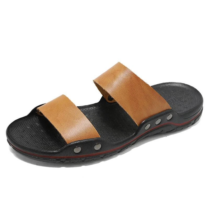 Men Slippers Slip on Flats Slides Beach Sandals Casual Shoes Big Size 38-48
