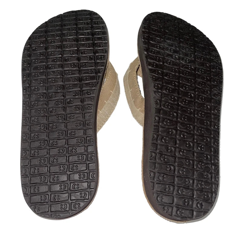 Sanuk Flip Flops Mens Brown Suede Leather Canvas Comfort Slipper Sandals Dr Fray